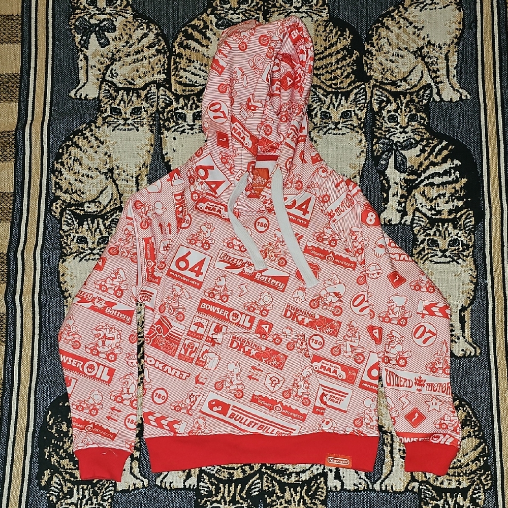 Nintendo Red Graphic Hoodie All Over Print Mario Kart